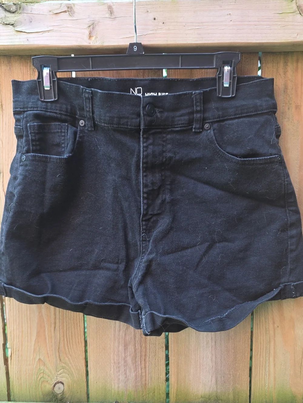 NOBO Black High-Rise Denim Shorts